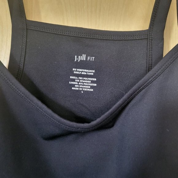 J. Jill Fit Performance Shelf-Bra Tank Black Size Large - Picture 7 of 12